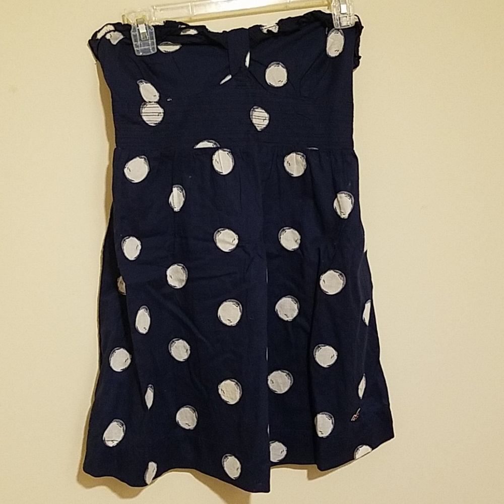 Short Strapless Polka Dot Dress